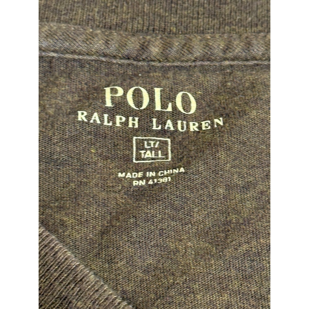 Ralph Lauren Polo golf everyday Brown V-Neck Long Sleeve T-shirt Size Large Tall